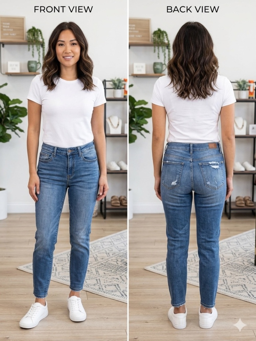 Judy Blue Women’s High-Rise Slim Straight Jeans in Medium Blue